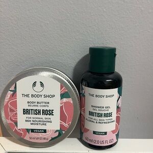 NWOT The Body Shop British Rose Body Butter and Shower Gel Set
